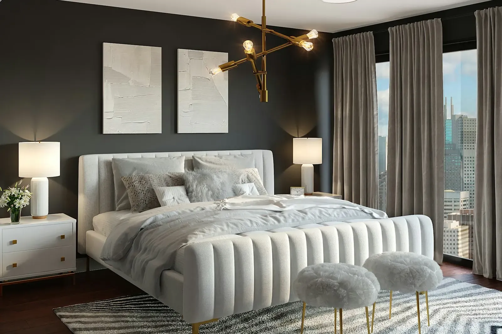 Kamar tidur utama — ilustrasi interior Tipe 75 / LT 70